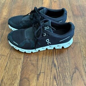 On Running Black and White Athletic Shoes